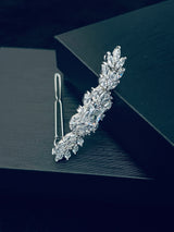 AMALIA - CZ MARQUISE AND SQUARE BARRETTE CLIP IN SILVER