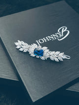 AMALIA - CZ MARQUISE AND SQUARE BARRETTE CLIP IN SILVER