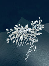 TYRA - Multi-Size Marquise Crystal Hair Comb In Silver