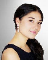 ISABELLA - Clear Long Teardrop Earrings In Silver - JohnnyB Jewelry