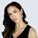 JOSEPHINE - Art Deco Style Chandelier Earrings In Silver - JohnnyB Jewelry