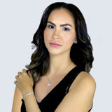 AMBERLY - Marquise CZ Adjustable Bracelet In Silver - JohnnyB Jewelry