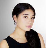 FERNE - CZ Detailed Drop Earrings In Silver - JohnnyB Jewelry