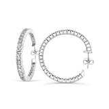 DELANEY - CZ Crystal Hoop Earrings In Silver - JohnnyB Jewelry