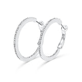 MORIAH - CZ Crystal Hoop Earrings In Silver - JohnnyB Jewelry