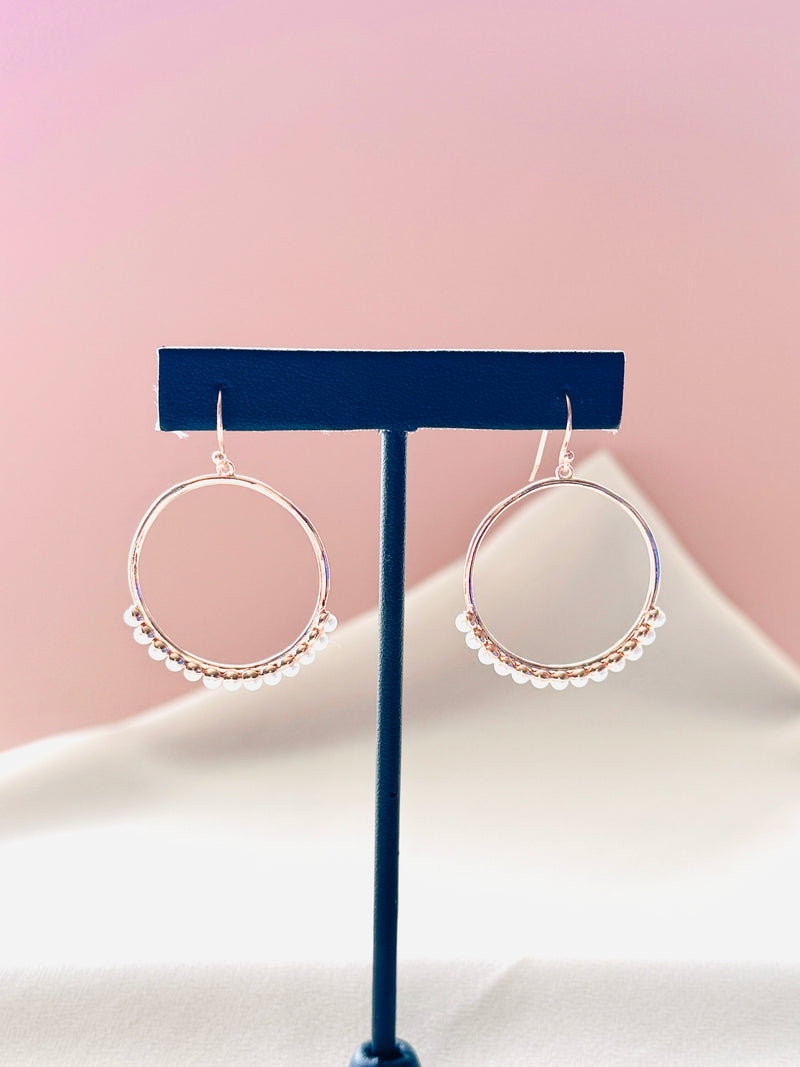 The Celine – Hoop Earrings with Mini Pearl Fringe