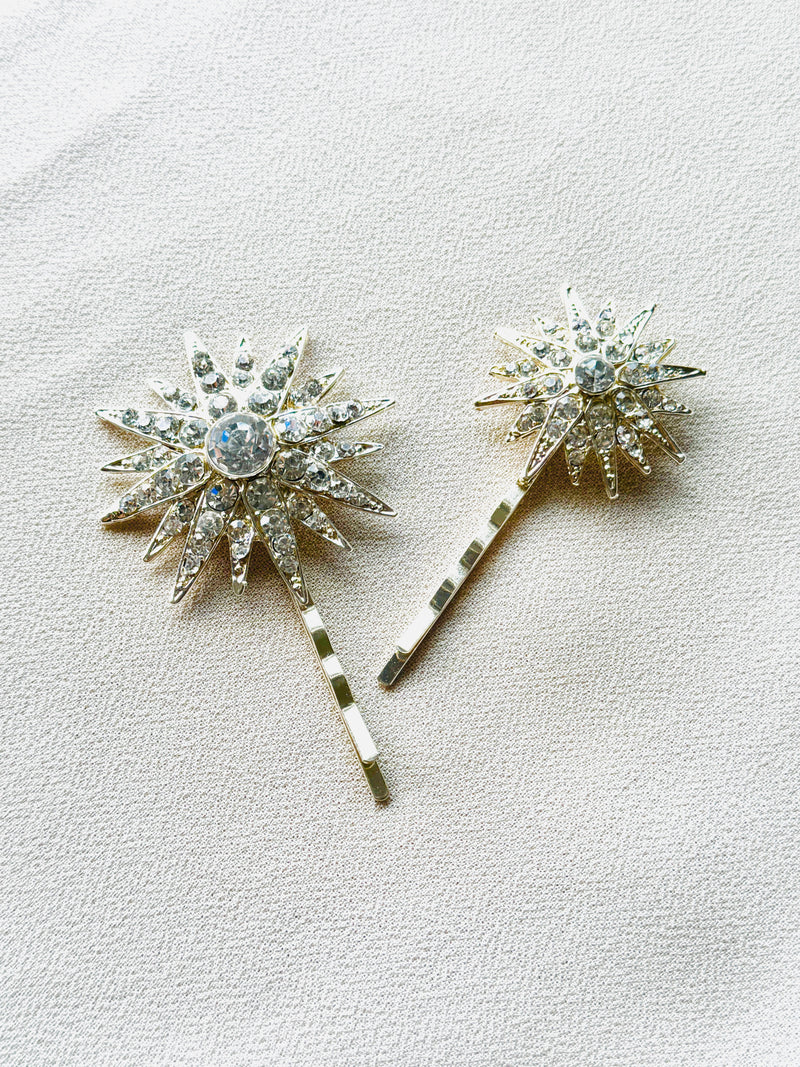 Stellar Radiance – Crystal Burst Hair Clip Set