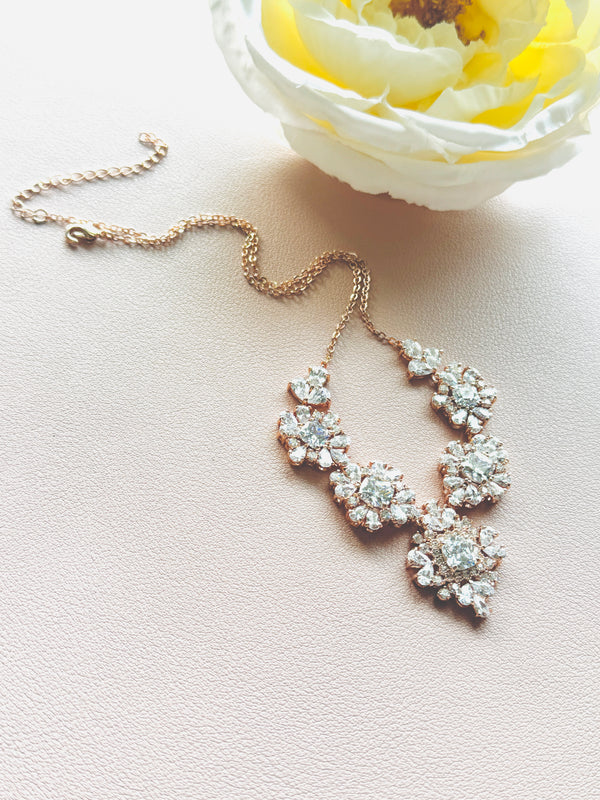 Crystal Bloom Cluster Necklace