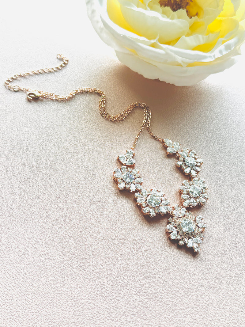 Crystal Bloom Cluster Necklace