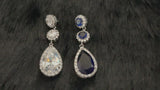 ISABELLA - CZ Long Teardrop Earrings In Silver