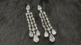 CASCADIA - Slim Chandelier With Triple Teardrop Earrings In Silver