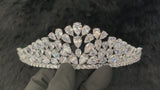 EMMA - Pear-Cut Cubic Zirconia Tiara In Silver