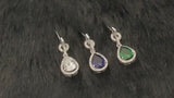 CAMILLA - Round CZ Detailed Teardrop Crystal Earrings In Silver