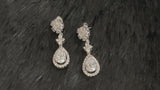 CRESSIDA - Teardrop CZ Crystal Earrings In Silver