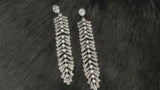 WISTERIA - Cascading Petal-Shaped Crystal Drop Earrings In Silver