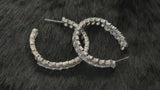 LACEY - Oval-Shaped CZ Hoop Earrings In Silver