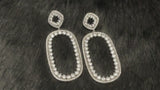 GEORGIA - Open-Oval Drop CZ Earrings In Silver