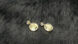 JUNO - Modern Round With Crystal Insets Drop Earrings In 14k Gold