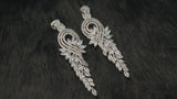 MARISOLE - Intricate Swirl And Droplets Earrings In Silver