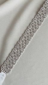 X-VIVECA - Unique All-Crystal Open-Weave Belt Sash In Silver