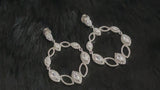 ZOE - Ornate Stud-fastened Drop Hoop Earrings In Silver
