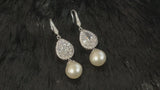 LUCILLA - Dangle Teardrop Crystal and Pearl Earrings In Silver