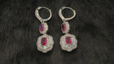 NAOMI - Double Crystal Scalloped-Edged Drop Earrings In Silver