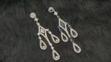 BARBARA - Dangle CZ Crystal Chandelier Earrings In Silver