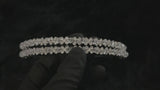 MARY - Simple Double Crystal Tiara In Silver