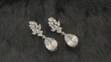 ALTHEA - Marquise And Teardrop CZ Earrings In Silver