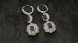 NAOMI - Double Crystal Scalloped-Edged Drop Earrings In Silver
