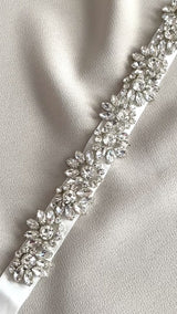 THEODORA - Multi-Shaped Crystal Belt Sash In Silver