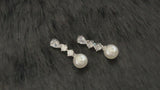 ISOBEL - Classic CZ And Pearl Drop Earrings In Silver