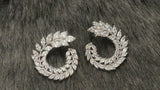 OPHELIA - Multi-Crystal Wreath-Shaped Stud Earrings In Silver