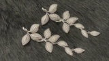 ASPYN - Tiny CZ Pave Vine-Shaped Drop Earrings In Silver