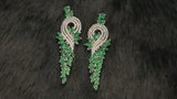 MARISOLE - Intricate Swirl And Droplets Earrings In Silver
