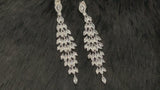 MADELEINE - Multi-Crystal Fall-Water Earrings In Silver