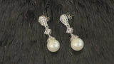 EMELIA - Delicate Drop Pearl Earrings In Silver