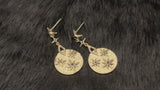 STARR - Modern Round With Star-Motif Drop Earrings In 14k Gold