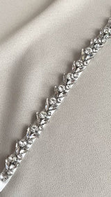 LUNA - Clear Slim Crystal Belt Sashes In Silver