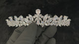 JULIANA - Elegant Floral CZ Tiara In Silver