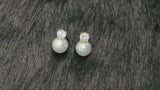 LOUISA - Round CZ And Pearl Stud Earrings