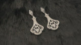 BEATRICE - Art Deco Style Drop Earrings In Silver