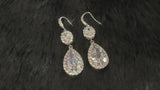 VICTORIA - Long Teardrop CZ Crystal Earrings In Silver