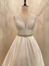 CLAIRE - Ornate Scalloped-Edged Belt Sash In Silver