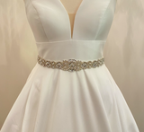 CLAIRE - Ornate Scalloped-Edged Belt Sash In Silver