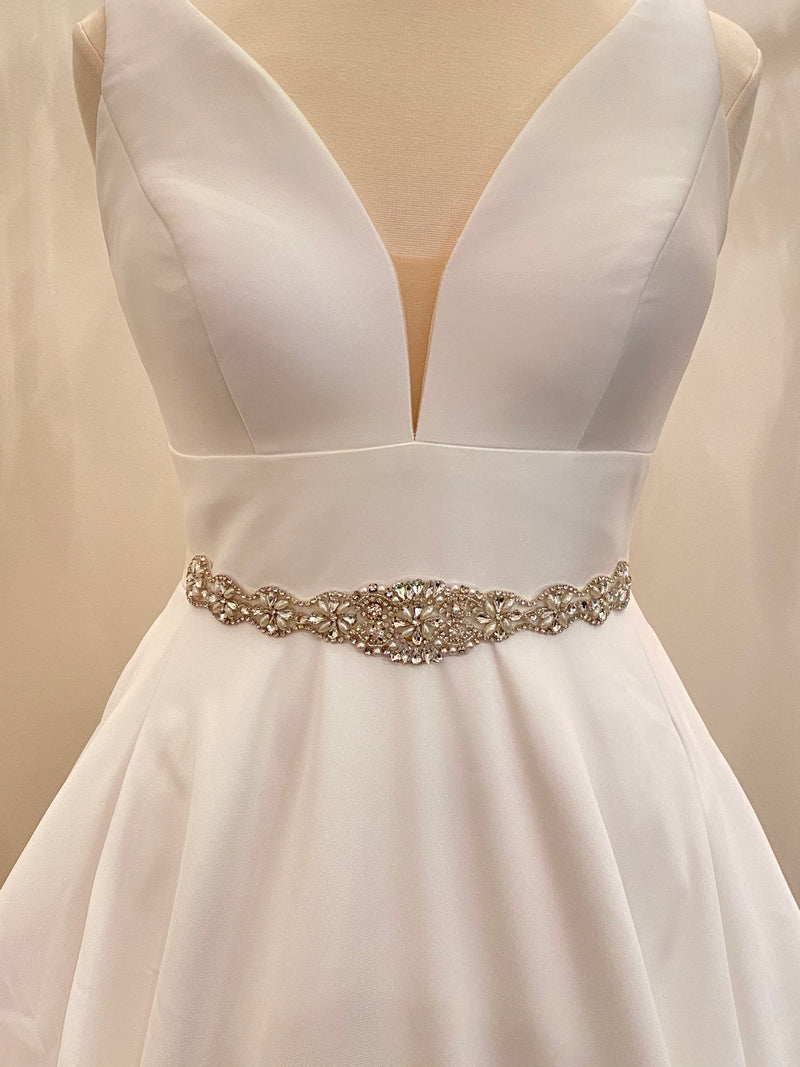 ELIZA - Pearl and Crystal Floral Detail In Silver