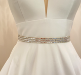 TABETHA - Chic Multi-Shaped Crystal Belt Sash In Silver