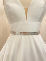 TABETHA - Chic Multi-Shaped Crystal Belt Sash In Silver