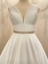 WHITLEY - Intricately-Patterned Crystal Belt Sash In Silver
